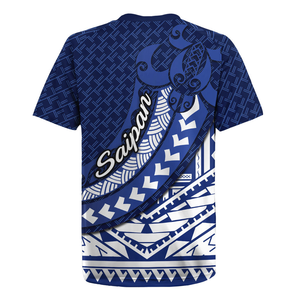 Northern Mariana Islands Saipan Rugby Jersey Polynesian Tribal Pattern - Commonwealth Seal Art TS04 - Polynesian Pride