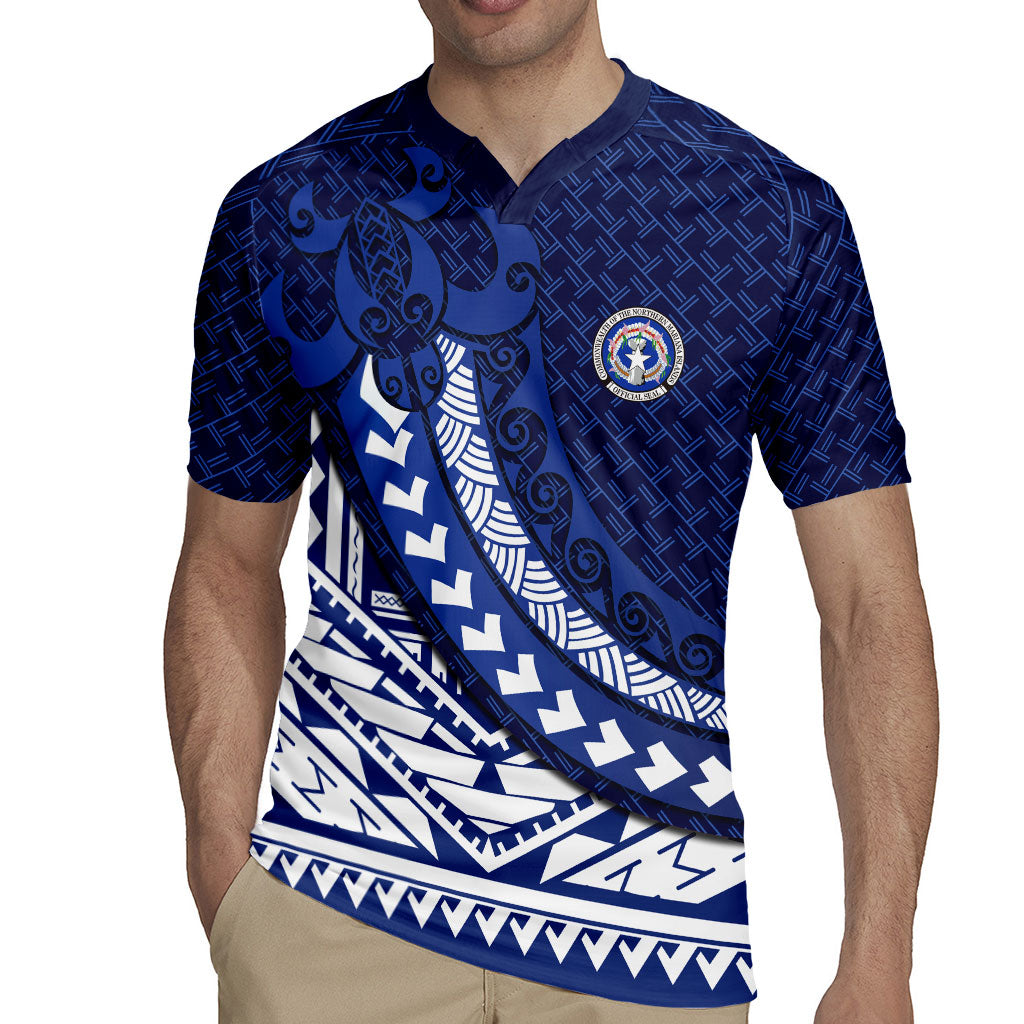 Northern Mariana Islands Saipan Rugby Jersey Polynesian Tribal Pattern - Commonwealth Seal Art TS04 - Polynesian Pride