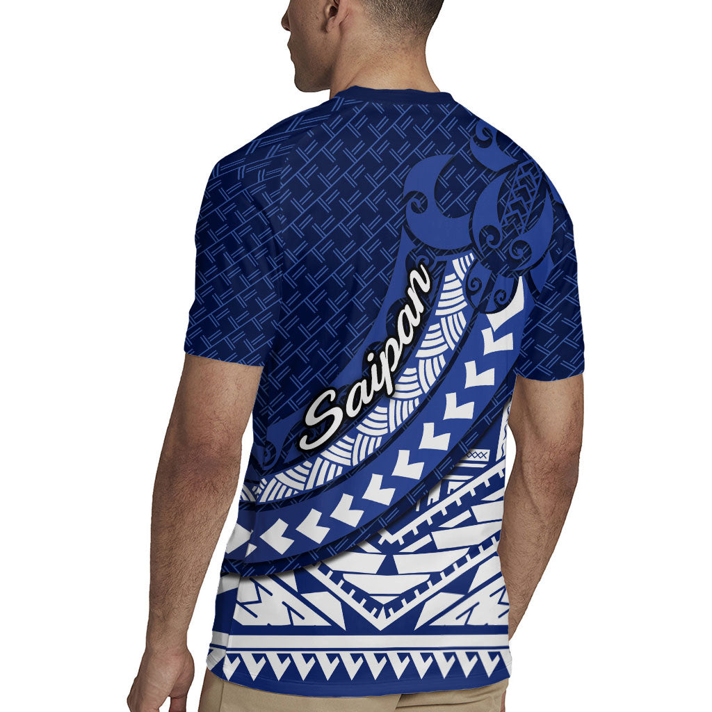 Northern Mariana Islands Saipan Rugby Jersey Polynesian Tribal Pattern - Commonwealth Seal Art TS04 - Polynesian Pride