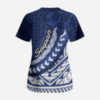 Northern Mariana Islands Saipan Scrub Top Polynesian Tribal Pattern - Commonwealth Seal Art TS04 - Polynesian Pride