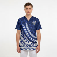 Northern Mariana Islands Saipan Scrub Top Polynesian Tribal Pattern - Commonwealth Seal Art TS04 - Polynesian Pride