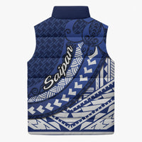 Northern Mariana Islands Saipan Sleeveless Puffer Jacket Polynesian Tribal Pattern - Commonwealth Seal Art TS04 - Polynesian Pride