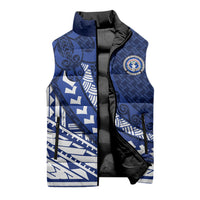 Northern Mariana Islands Saipan Sleeveless Puffer Jacket Polynesian Tribal Pattern - Commonwealth Seal Art TS04 - Polynesian Pride