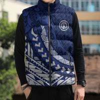 Northern Mariana Islands Saipan Sleeveless Puffer Jacket Polynesian Tribal Pattern - Commonwealth Seal Art TS04 - Polynesian Pride