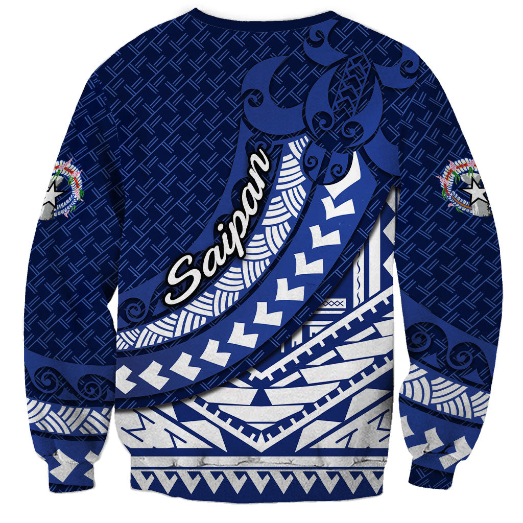 Northern Mariana Islands Saipan Sweatshirt Polynesian Tribal Pattern - Commonwealth Seal Art TS04 - Polynesian Pride