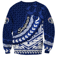 Northern Mariana Islands Saipan Sweatshirt Polynesian Tribal Pattern - Commonwealth Seal Art TS04 - Polynesian Pride