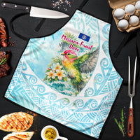 Saipan CMNI Apron Polynesian Northern Mariana Islands Fruit Dove Watercolor TS04 Blue White - Polynesian Pride