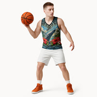 Personalized Masefau American Samoa Whale Basketball Jersey Polynesian Tribal Pattern Tropical Hibiscus TS04 - Polynesian Pride