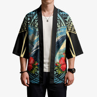 Personalized Masefau American Samoa Whale Kimono Polynesian Tribal Pattern Tropical Hibiscus TS04 - Polynesian Pride