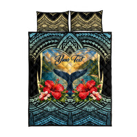 Personalized Masefau American Samoa Whale Quilt Bed Set Polynesian Tribal Pattern Tropical Hibiscus TS04 - Polynesian Pride