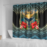 Personalized Masefau American Samoa Whale Shower Curtain Polynesian Tribal Pattern Tropical Hibiscus TS04 - Polynesian Pride