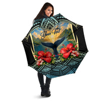 Personalized Masefau American Samoa Whale Umbrella Polynesian Tribal Pattern Tropical Hibiscus TS04 - Polynesian Pride