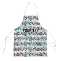 Personalized Masefau American Samoa Apron Vintage Whale Hibiscus Ocean Waves TS04 White Blue - Polynesian Pride