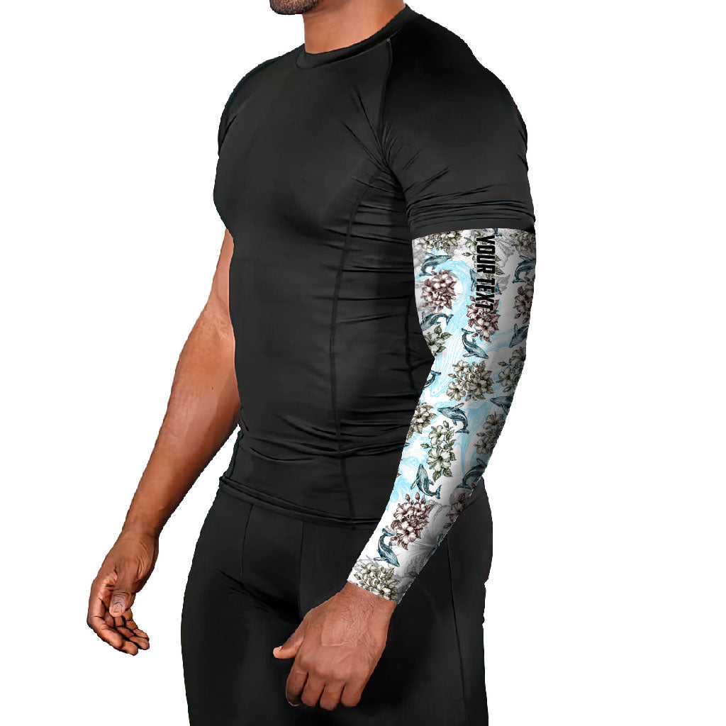 Personalized Masefau American Samoa Arm Sleeves Vintage Whale Hibiscus Ocean Waves TS04 - Polynesian Pride