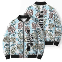 Personalized Masefau American Samoa Bomber Puffer Jacket Vintage Whale Hibiscus Ocean Waves TS04 - Polynesian Pride