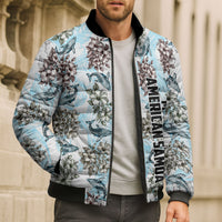 Personalized Masefau American Samoa Bomber Puffer Jacket Vintage Whale Hibiscus Ocean Waves TS04 - Polynesian Pride