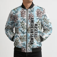 Personalized Masefau American Samoa Bomber Puffer Jacket Vintage Whale Hibiscus Ocean Waves TS04 - Polynesian Pride