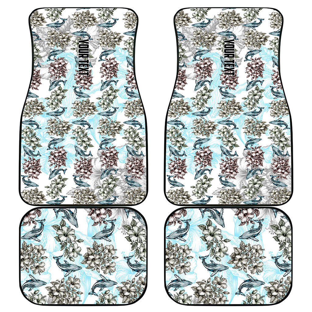 Personalized Masefau American Samoa Car Mats Vintage Whale Hibiscus Ocean Waves TS04 - Polynesian Pride