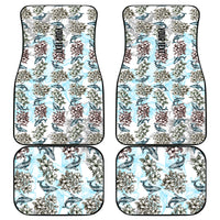 Personalized Masefau American Samoa Car Mats Vintage Whale Hibiscus Ocean Waves TS04 - Polynesian Pride