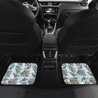 Personalized Masefau American Samoa Car Mats Vintage Whale Hibiscus Ocean Waves TS04 Set 2pcs - Back White Blue - Polynesian Pride