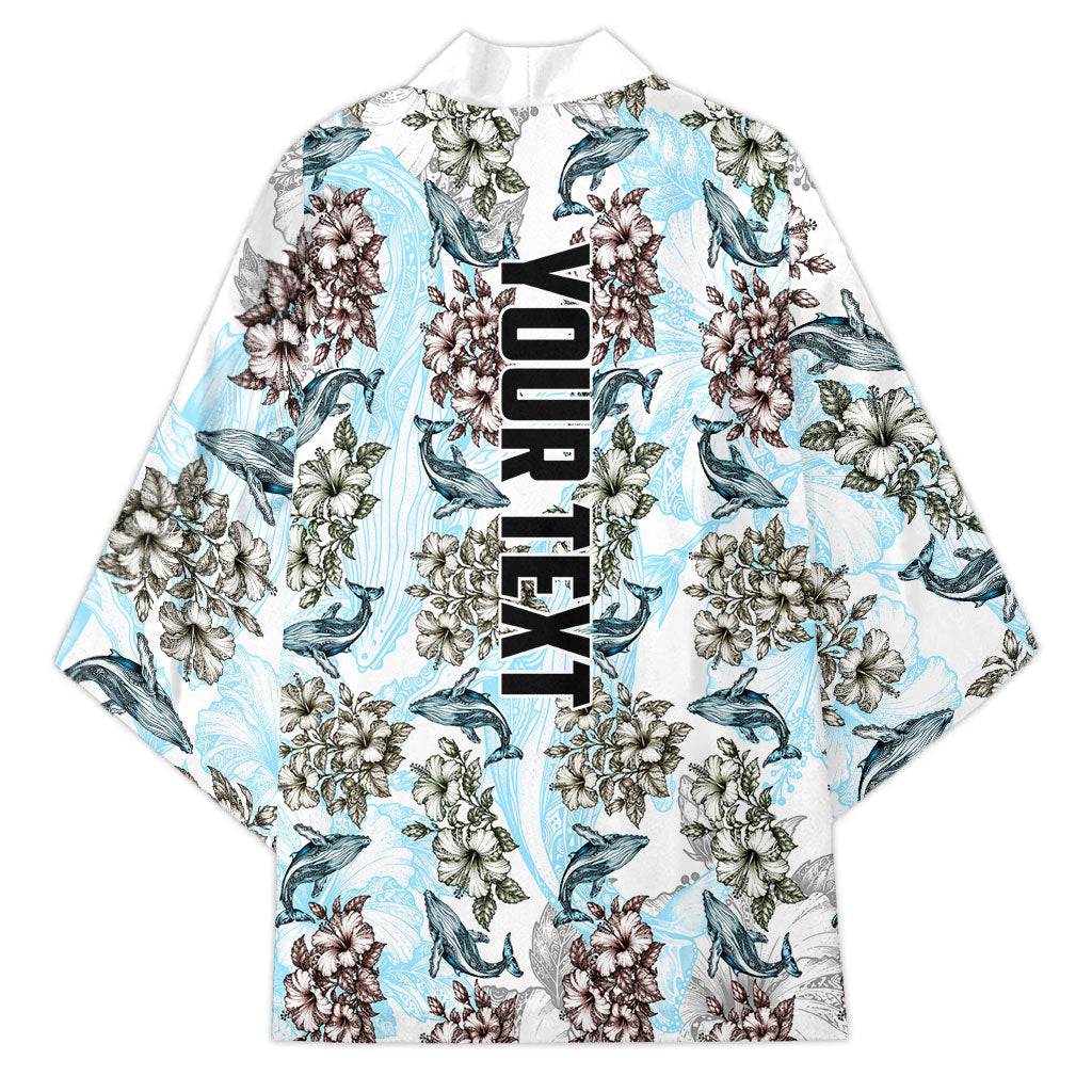 Personalized Masefau American Samoa Kimono Vintage Whale Hibiscus Ocean Waves TS04 - Polynesian Pride