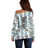 Personalized Masefau American Samoa Off Shoulder Sweater Vintage Whale Hibiscus Ocean Waves TS04 - Polynesian Pride