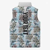 Personalized Masefau American Samoa Sleeveless Puffer Jacket Vintage Whale Hibiscus Ocean Waves TS04 - Polynesian Pride