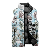 Personalized Masefau American Samoa Sleeveless Puffer Jacket Vintage Whale Hibiscus Ocean Waves TS04 - Polynesian Pride