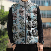 Personalized Masefau American Samoa Sleeveless Puffer Jacket Vintage Whale Hibiscus Ocean Waves TS04 - Polynesian Pride