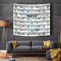 Personalized Masefau American Samoa Tapestry Vintage Whale Hibiscus Ocean Waves TS04 White Blue - Polynesian Pride