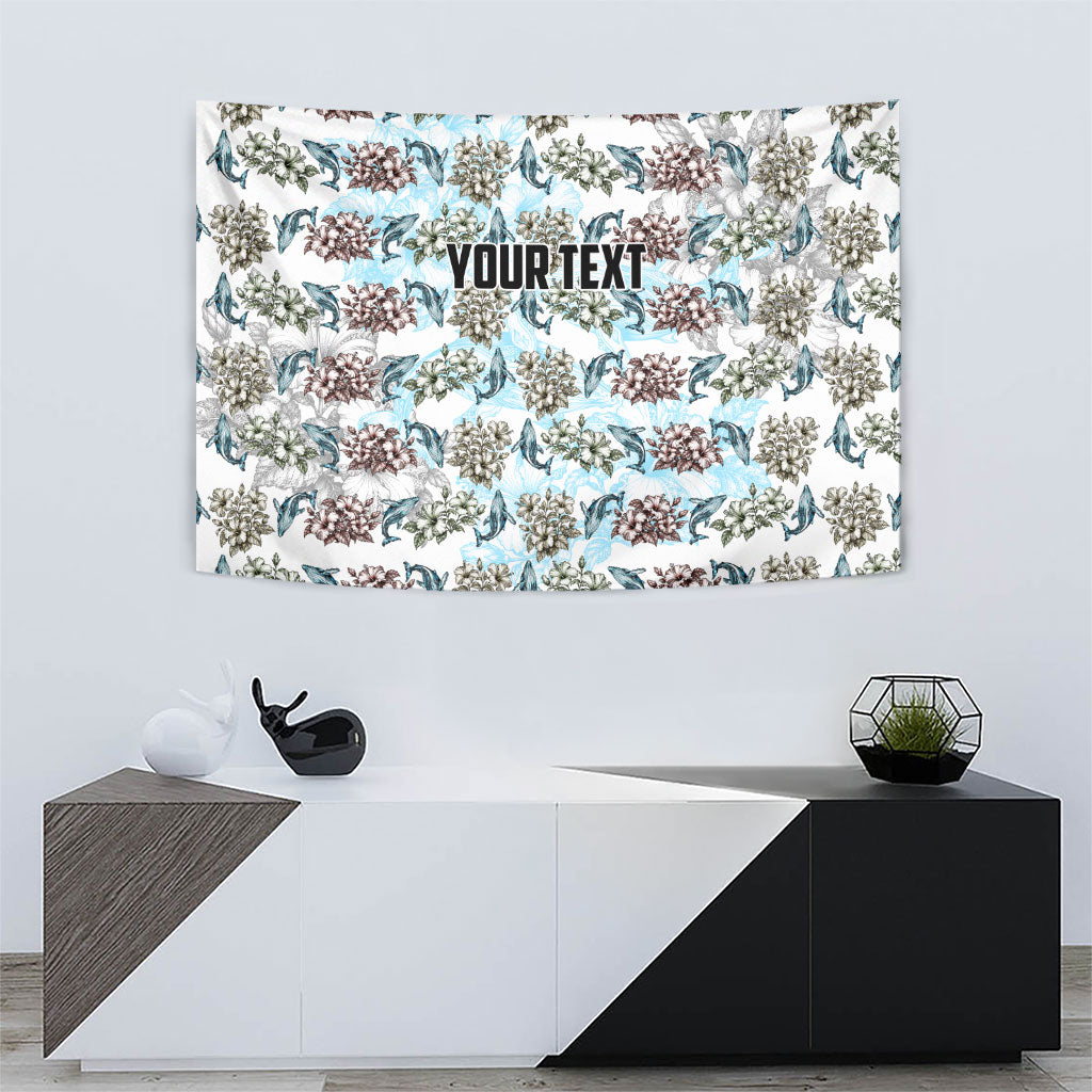 Personalized Masefau American Samoa Tapestry Vintage Whale Hibiscus Ocean Waves TS04 - Polynesian Pride