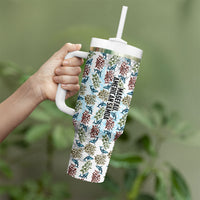 Personalized Masefau American Samoa Tumbler With Handle Vintage Whale Hibiscus Ocean Waves TS04 - Polynesian Pride
