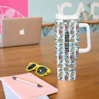 Personalized Masefau American Samoa Tumbler With Handle Vintage Whale Hibiscus Ocean Waves TS04 - Polynesian Pride