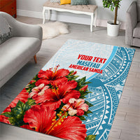 Personalized American Samoa Masefau Area Rug Hibiscus Tropical Floral Whale Polynesian Tribal Pattern TS04 - Polynesian Pride