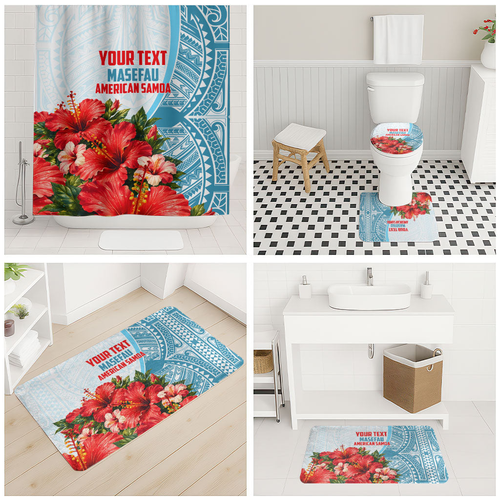Personalized American Samoa Masefau Bathroom Set Hibiscus Tropical Floral Whale Polynesian Tribal Pattern TS04 - Polynesian Pride