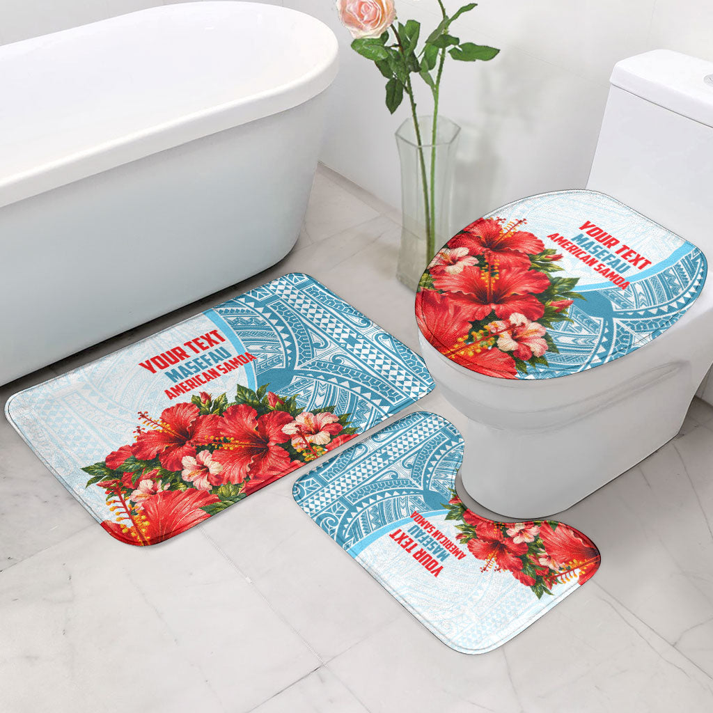 Personalized American Samoa Masefau Bathroom Set Hibiscus Tropical Floral Whale Polynesian Tribal Pattern TS04 - Polynesian Pride
