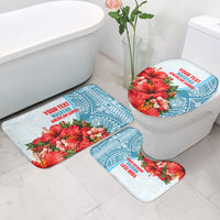 Personalized American Samoa Masefau Bathroom Set Hibiscus Tropical Floral Whale Polynesian Tribal Pattern TS04 - Polynesian Pride