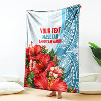 Personalized American Samoa Masefau Blanket Hibiscus Tropical Floral Whale Polynesian Tribal Pattern TS04 - Polynesian Pride