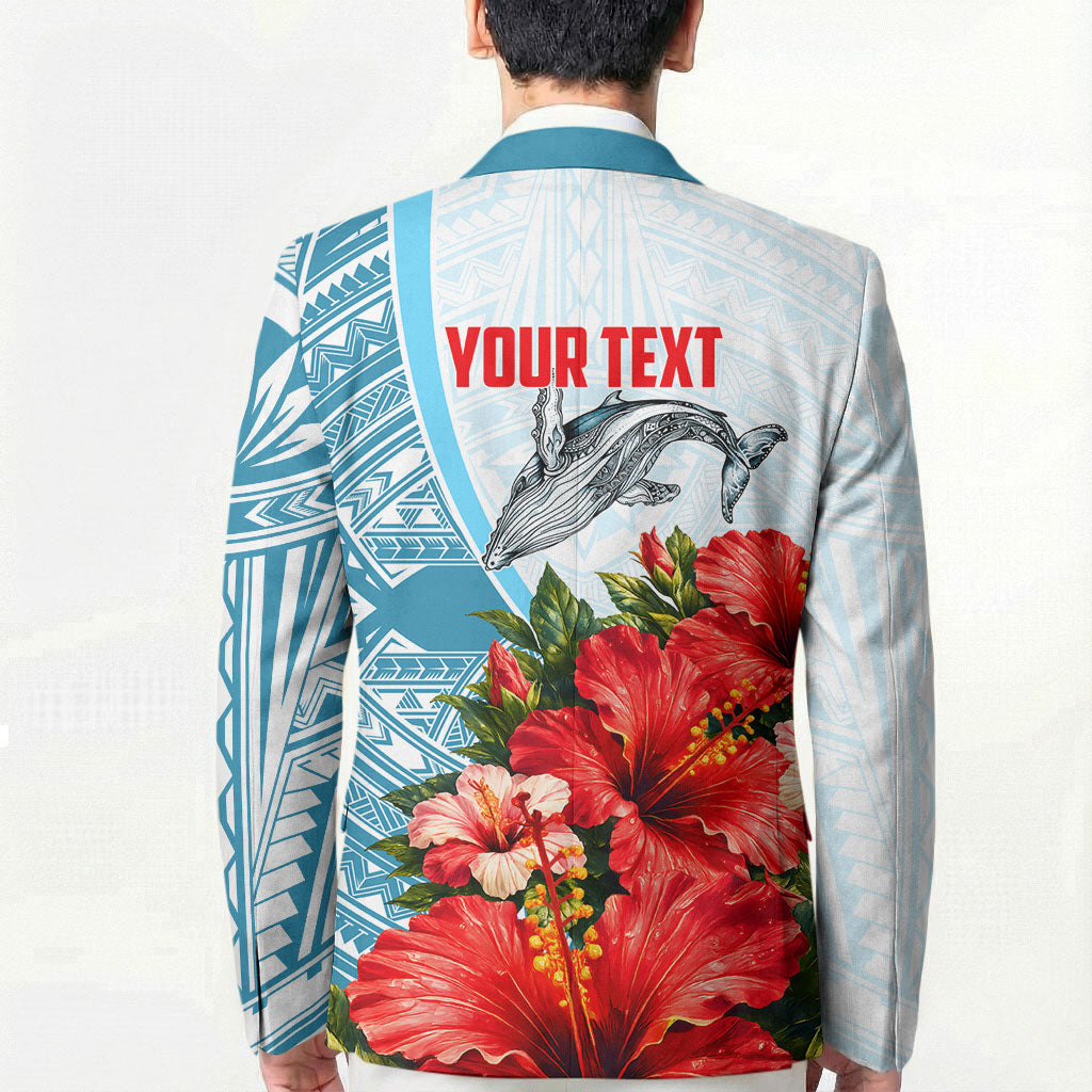 Personalized American Samoa Masefau Blazer Hibiscus Tropical Floral Whale Polynesian Tribal Pattern TS04 - Polynesian Pride