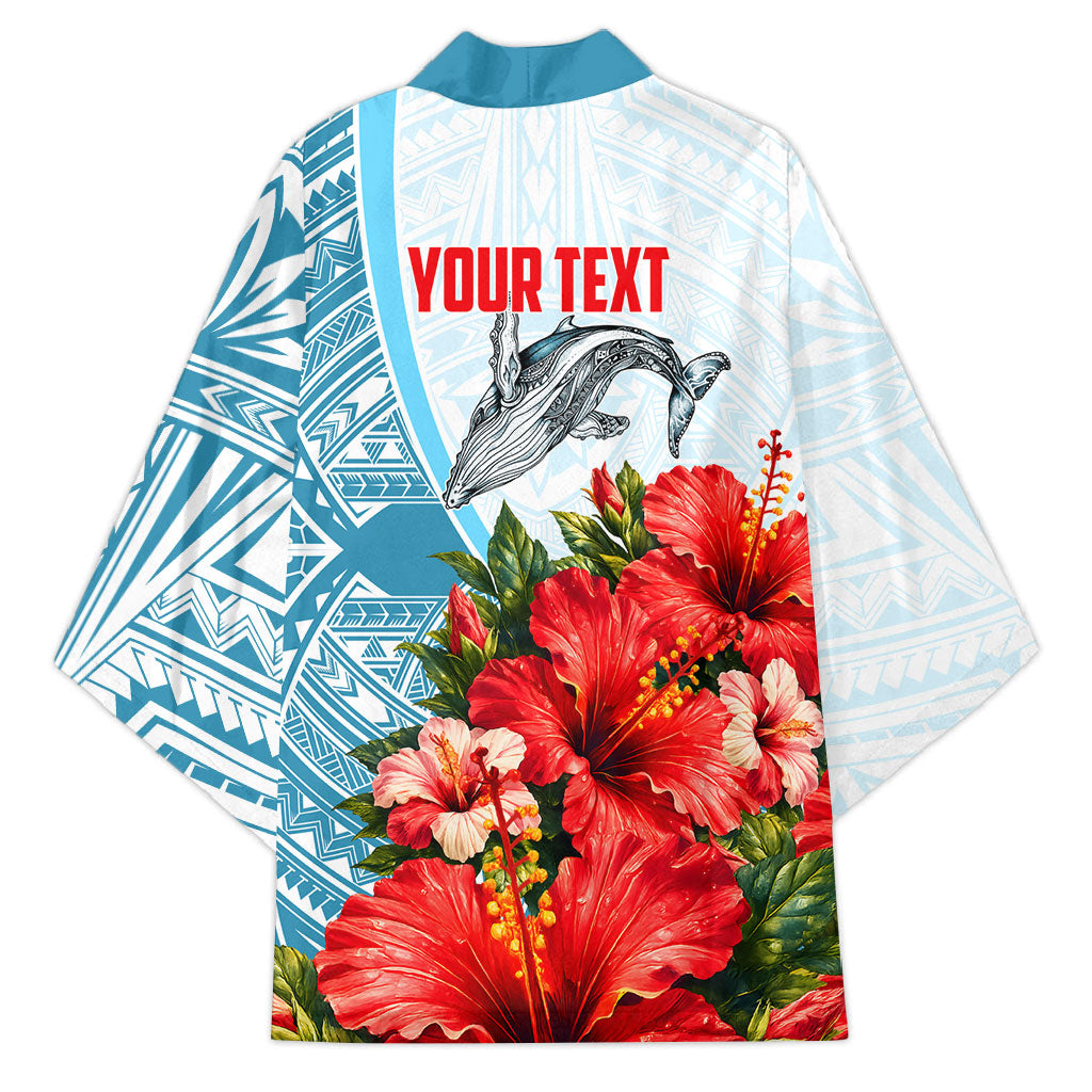 Personalized American Samoa Masefau Kimono Hibiscus Tropical Floral Whale Polynesian Tribal Pattern TS04 - Polynesian Pride
