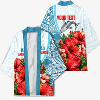 Personalized American Samoa Masefau Kimono Hibiscus Tropical Floral Whale Polynesian Tribal Pattern TS04 - Polynesian Pride