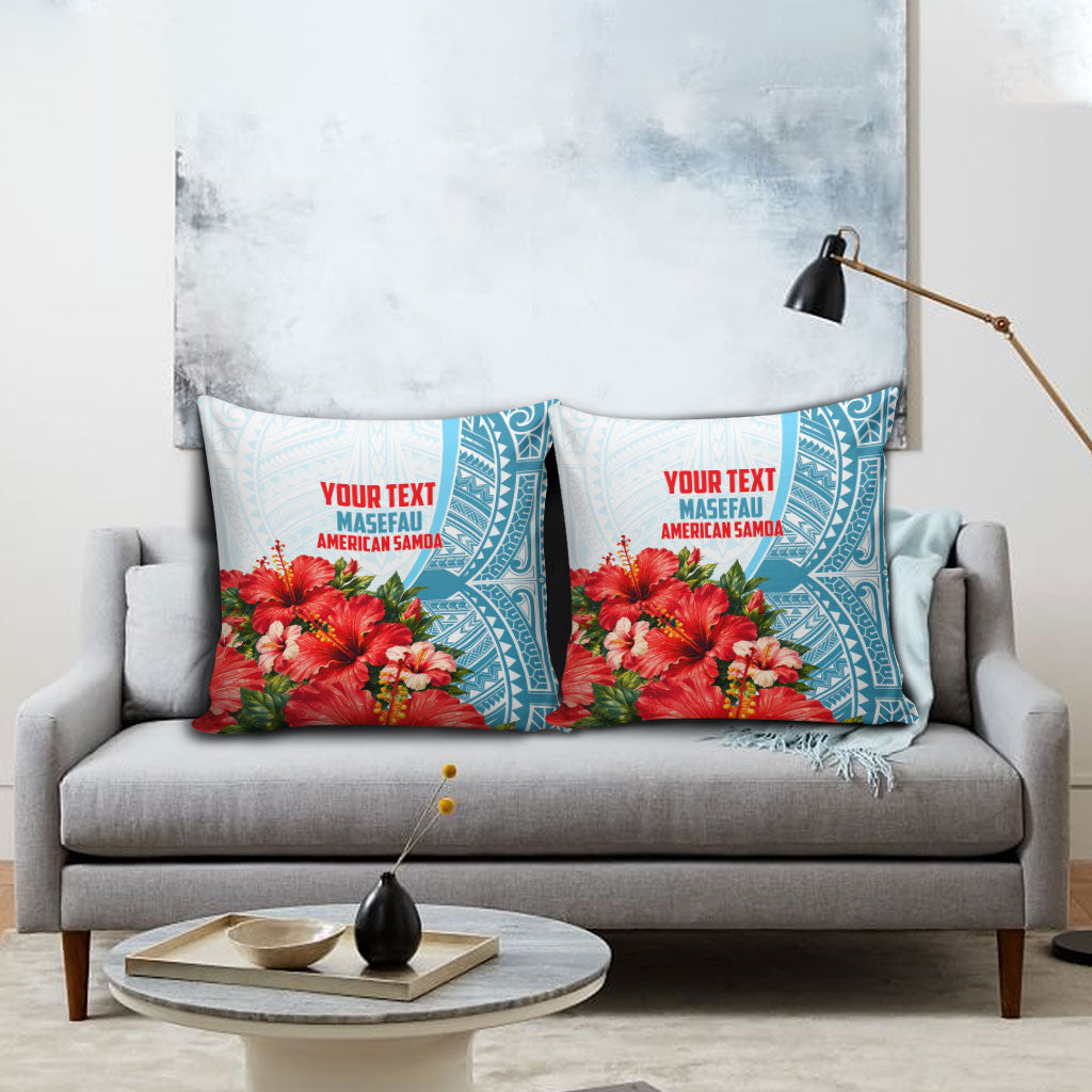 Personalized American Samoa Masefau Pillow Cover Hibiscus Tropical Floral Whale Polynesian Tribal Pattern TS04 - Polynesian Pride