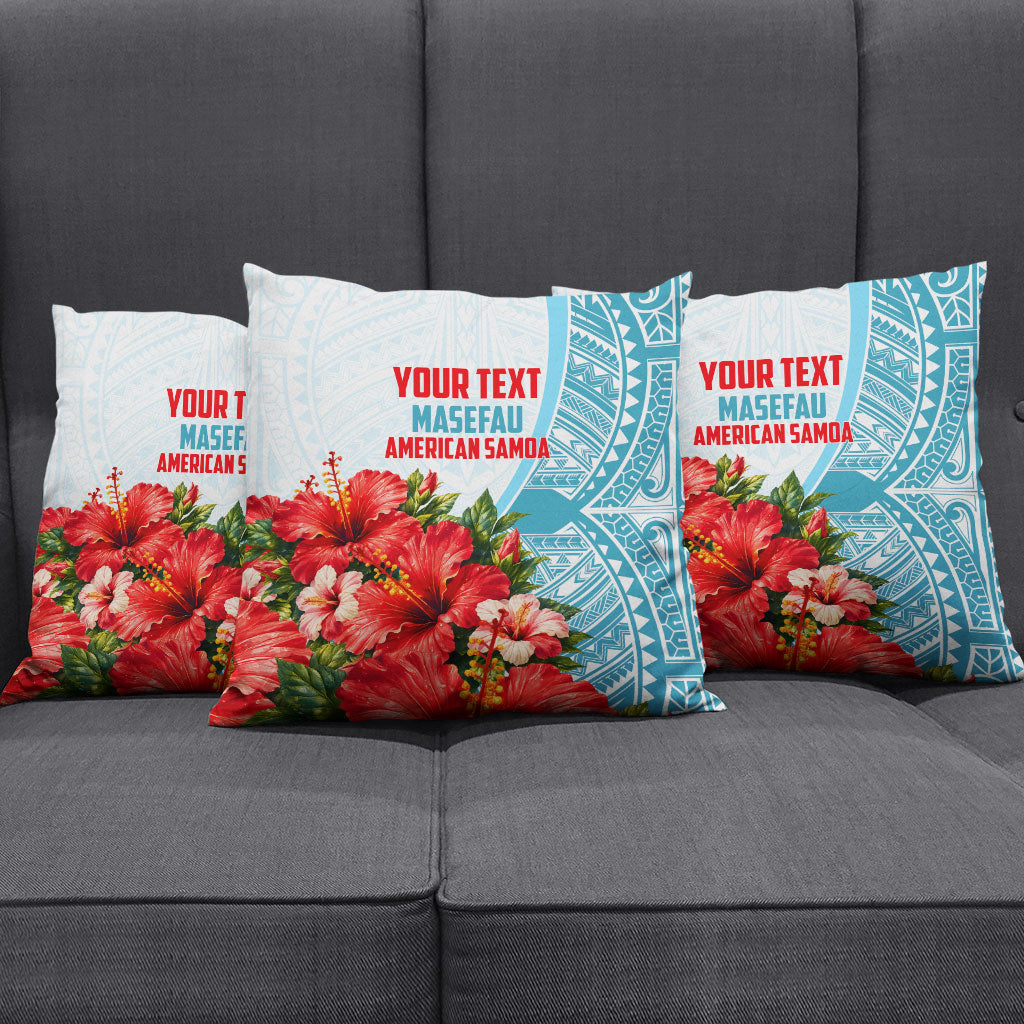 Personalized American Samoa Masefau Pillow Cover Hibiscus Tropical Floral Whale Polynesian Tribal Pattern TS04 - Polynesian Pride