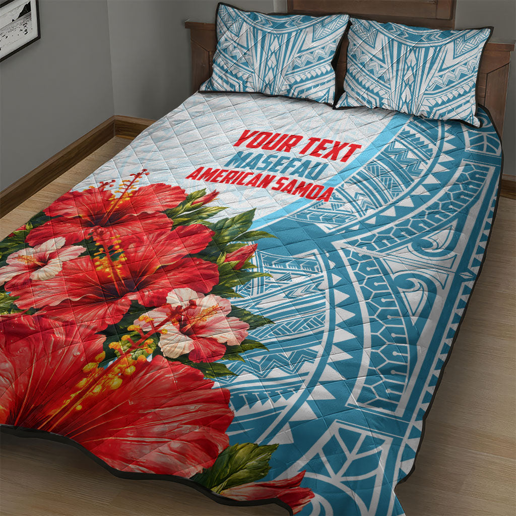 Personalized American Samoa Masefau Quilt Bed Set Hibiscus Tropical Floral Whale Polynesian Tribal Pattern TS04 - Polynesian Pride