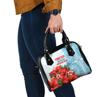 Personalized American Samoa Masefau Shoulder Handbag Hibiscus Tropical Floral Whale Polynesian Tribal Pattern TS04 - Polynesian Pride