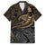 Polynesian Family Matching Off Shoulder Long Sleeve Dress and Hawaiian Shirt Hammerhead Shark Tribal Pattern TS04 Dad's Shirt - Short Sleeve Black/Yellow - Polynesian Pride