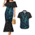 Polynesian Whale Couples Matching Mermaid Dress and Hawaiian Shirt TS04 Black/Cyan - Polynesian Pride