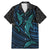 Polynesian Whale Family Matching Mermaid Dress and Hawaiian Shirt TS04 Dad's Shirt - Short Sleeve Black/Cyan - Polynesian Pride