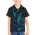 Polynesian Whale Family Matching Off Shoulder Maxi Dress and Hawaiian Shirt TS04 Son's Shirt Black/Cyan - Polynesian Pride