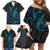 Polynesian Whale Family Matching Off Shoulder Short Dress and Hawaiian Shirt TS04 - Polynesian Pride